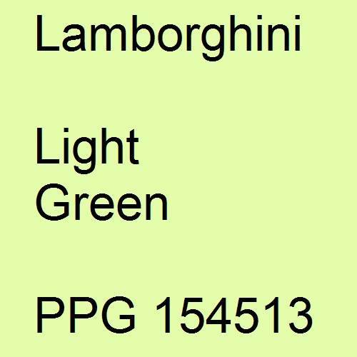 Lamborghini, Light Green, PPG 154513.